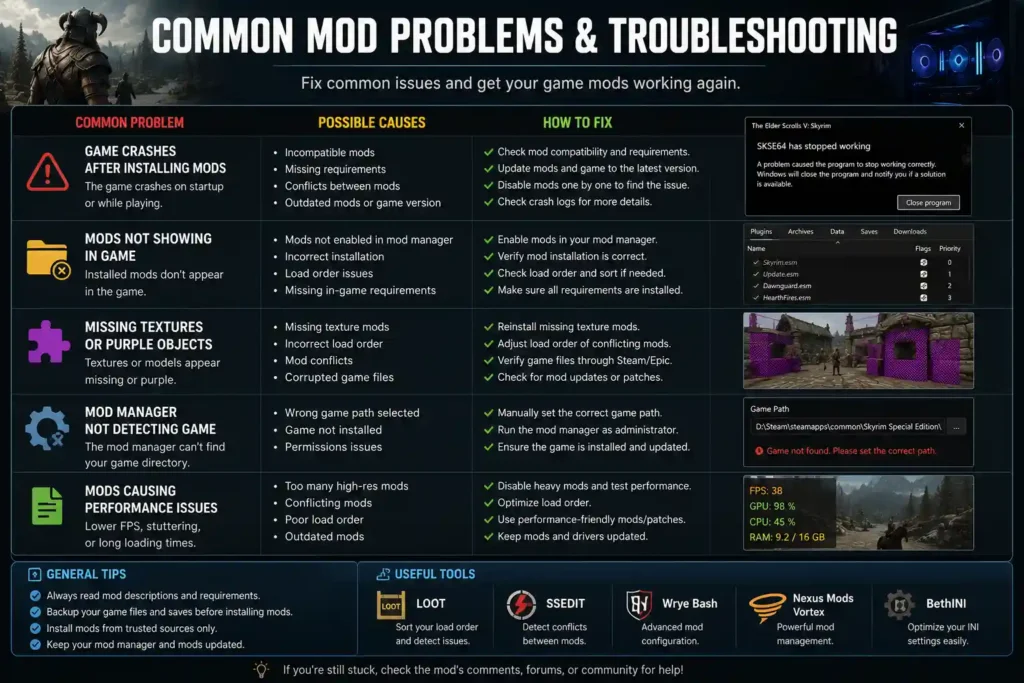 Common Mod Problems & Troubleshooting